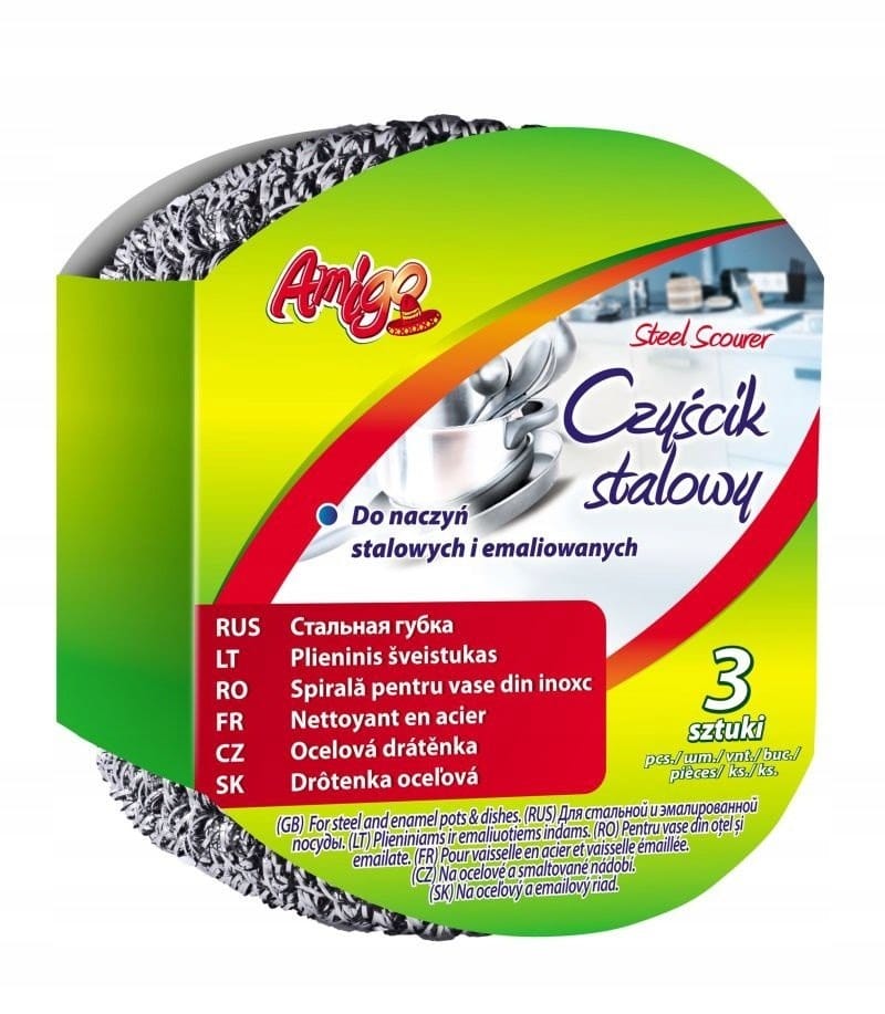 Druciak stalowy  op.3 szt. Amigo