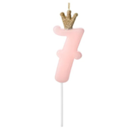 Świeczka cyferka - różowa  7 