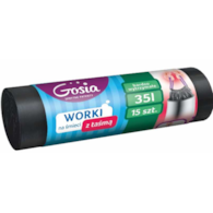 Worki na śmieci z taśmą LD  60l   10szt.  - czarne; ultra mocne  Gosia