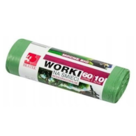 Worki na śmieci LD    60l  op.10 szt. zielone; biodegradowalne