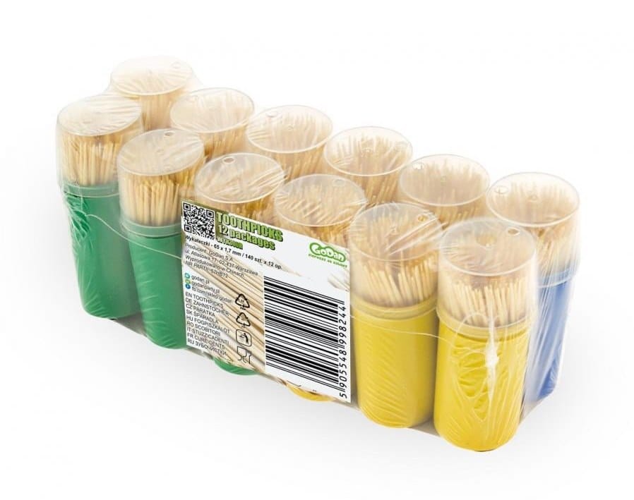 Wykałaczki w pojemniczku plast. a'140 x 12