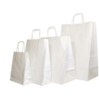Torba papier.biała 25x11x32cm; u.skręcany (250)  C5 90g