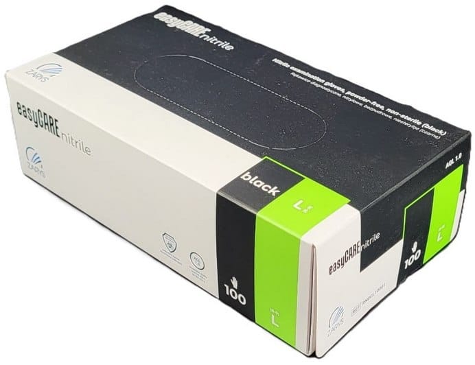 Rękawice Nitrylowe  M  a'100 bezp./ czarne  easyCare
