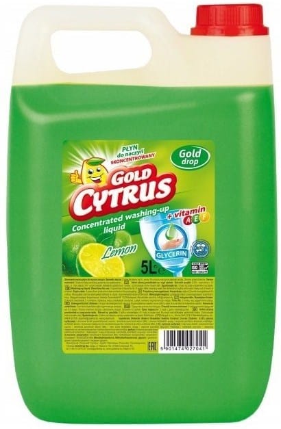 Płyn do naczyń      5L Gold Cytrus Lemon/Cytryna z gliceryną (zielony)++