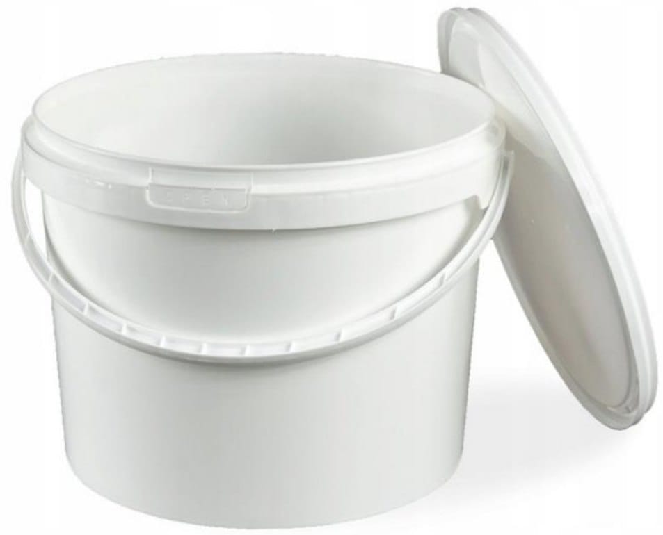 Wiadro 5l, białe z przykrywką