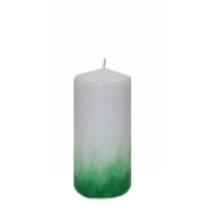 Świeca walec  70/150 biała - trawa   Wielkanoc **