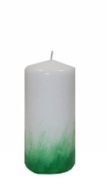Świeca walec  70/150 biała - trawa   Wielkanoc **