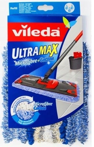 Mop płaski zapas  35cm; Vileda Ultramax Micro & Cotton, wielowłóknowe na zatrzaski **