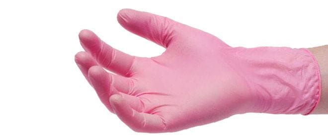 Rękawice Nitrylowe  L   op.100 szt. bezp./ różowe
