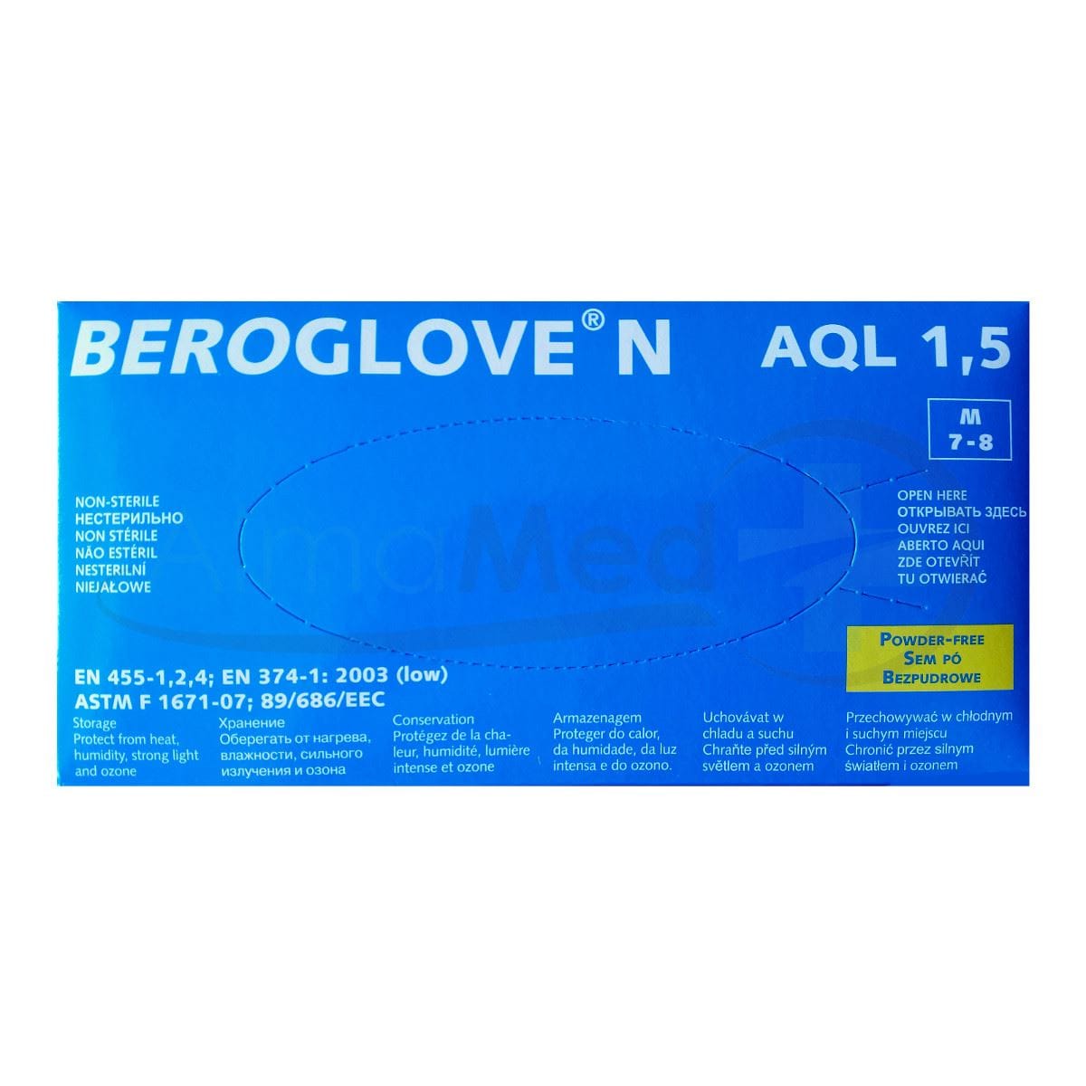 Rękawice Nitrylowe  M   op.100 szt. bezp./ niebieskie