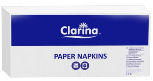 SERWETKI 33x33 składane 2-warstwowe a'250 białe 1/4