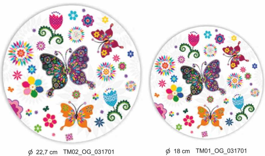 Talerz papier.22,7cm   op.8 szt. (12)  P-M