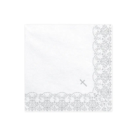 Serwetki - Komunia świeta  33x33cm  op.20 szt.  srebrny ornament