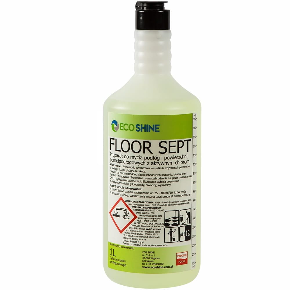 Płyn do mycia podłóg  Floor Sept 1l,  pianowy z aktywnym chlorem