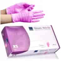 Rękawice Nitrylowe  XS   op.100 szt. bezp./ różowe