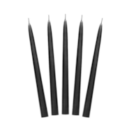 Świeca stożkowa, matowa;  czarna  op.10 szt.