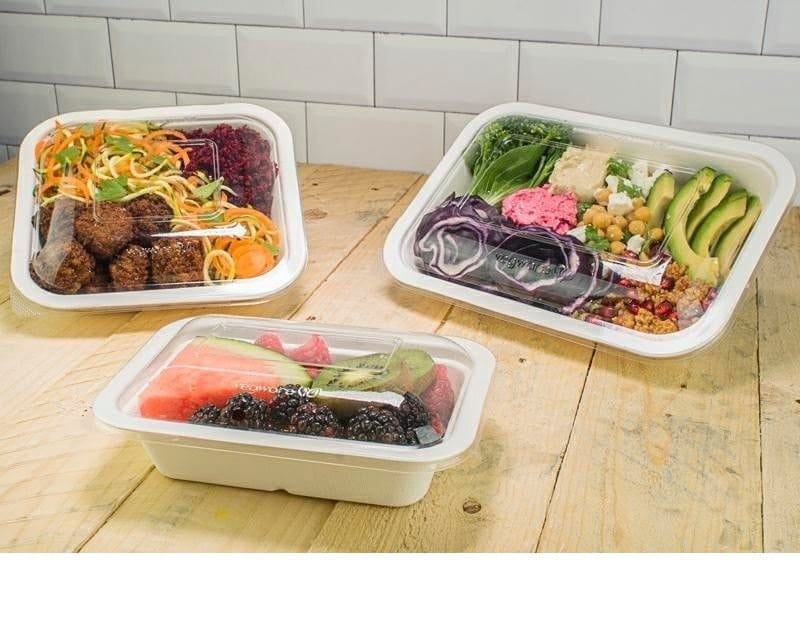 Poj. na sałatkę pulpa 650ml  op.50 szt. (12) biodeg. prost.  VEG-V3-GB22 **