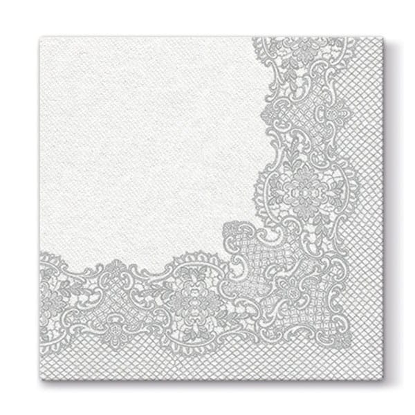 Serwetki 40x40cm flizelinowe skł.  wzór: srebrne  Royal Lace   op.50 szt. (8)