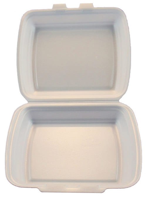 Pojemnik styropianowy obiadowy biały 1-dziel.  HP4  125szt.