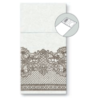 Kieszonki na sztućce Airlaid -  brąz, Royal Lace  op.25 szt. (4) **