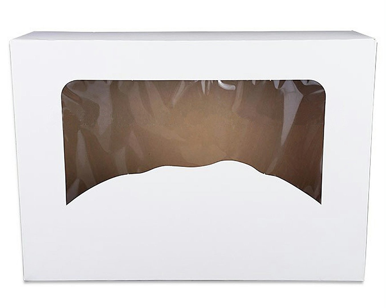 Pudełko 31x22x8 biało/br z oknem  (50)   P1175