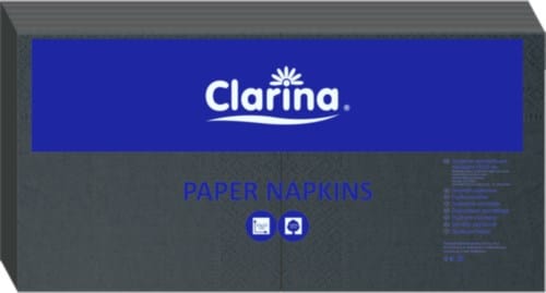 Serwetki 33x33cm  skł. 2-warst.  op.250 szt. (10) 1/4  czarne  AKU5747