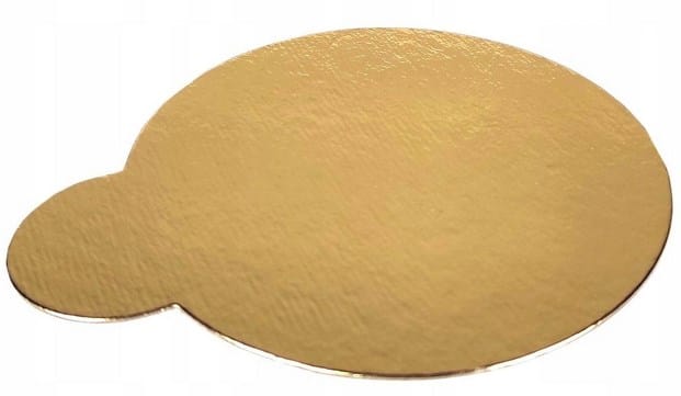 Podkład okr. FI 10cm  op.100 szt. - bankietówka z uchwytem złota- srebrne