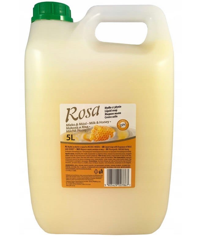 Mydło w płynie 5l  Rosa Mleko i Miód kremowe
