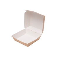 Pudełko Hamburger 11,5x10,5x8 cm; średni, bez nadruku; op.75 szt. (4)  BIO104BUR
