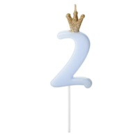 Świeczka cyferka - błękitna  2 