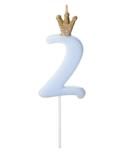 Świeczka cyferka - błękitna  2 