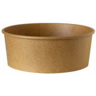 Pojemnik papierowy brązowy sałatkowy  - okrągły  -  1300ml  50szt. POTCART1300