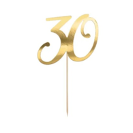 Topper na tort;  30 - złoty, 20,5cm