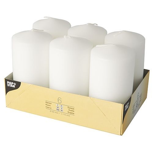 Świeca walec  60/115 biała  op. 6szt.  17994