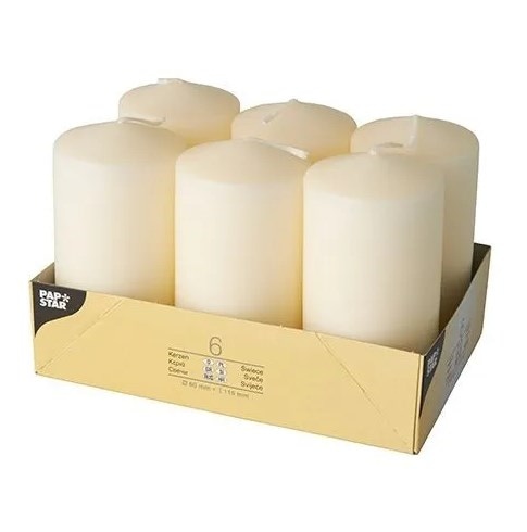 Świeca walec  60/115 kremowa  op.6 szt. (4) 17991