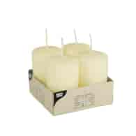 Świeca walec  50/80 kremowa  op.4 szt. 15361 **
