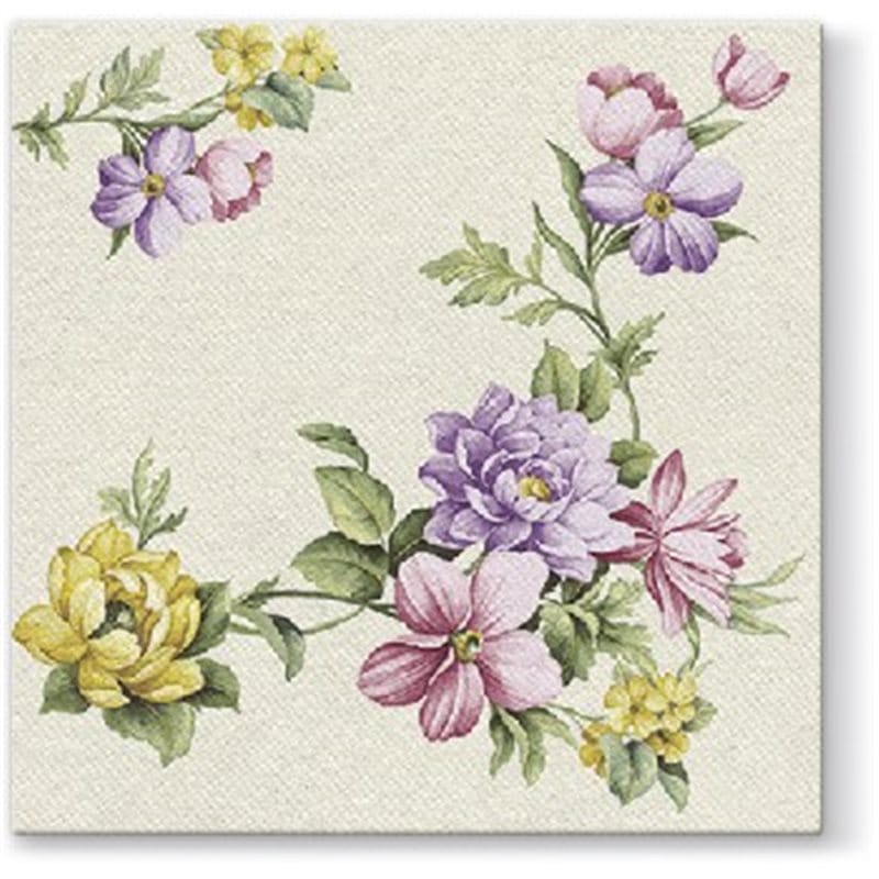 Serwetki 40x40cm flizelinowe skł.  wzór: kwiaty Elegant Garland   op.50 szt. (8)