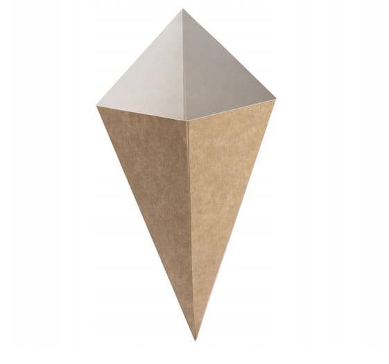 Rożek papier. 200g brązowy  op.100 szt.  P1749  200x235+100**