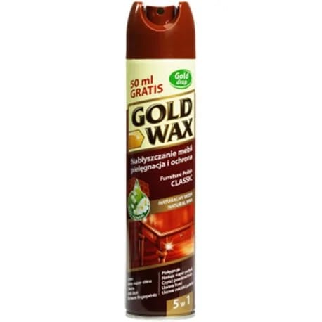 Spray do mebli Gold Wax 300ml  brązowy  (do pow.drew.)  Classic