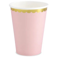 Kubek papier. 220ml  op.6 szt. powl. - jasny róż