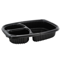 Poj. na obiad PP 3-dziel.  op.40 szt. (8)  19x25,5x4,5cm  COOK1250N3C czarny  **