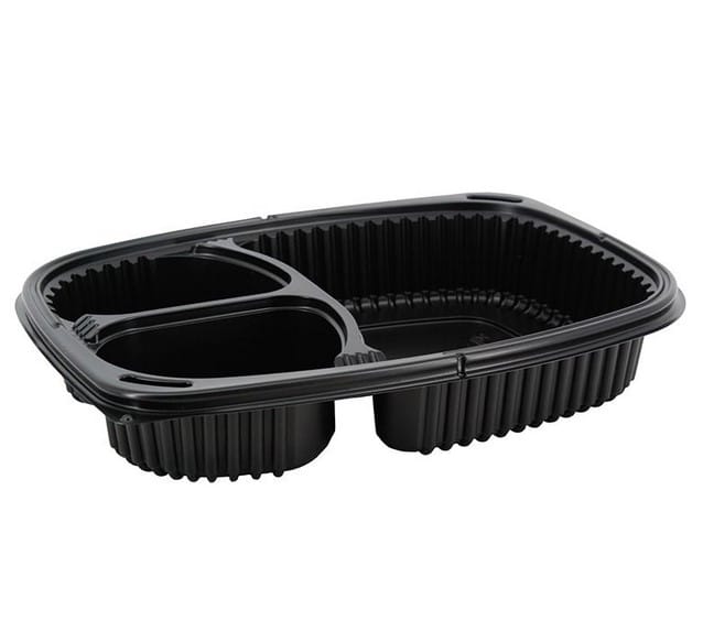 Poj. na obiad PP 3-dziel.  op.40 szt. (8)  19x25,5x4,5cm  COOK1250N3C czarny  **