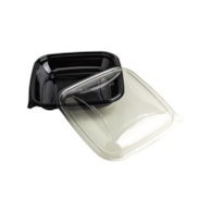 Poj. na sałatkę PET kwadrat.  750ml  op.70 szt. (4) czarny  (kpl.góra+dół) CR0750N   R-PET