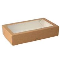 Pudełko na sushi  20x12x4cm  kraft z oknem 1000ml  op.25 szt. (8) **