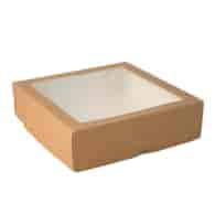 Pudełko na sushi  20x20x5,5cm  kraft z oknem 1555ml  op.25 szt. (6)