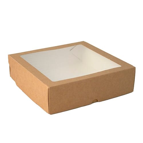 Pudełko na sushi  20x20x5,5cm  kraft z oknem 1555ml  op.25 szt. (6)
