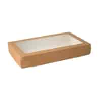 Pudełko na sushi  26x15x4cm  kraft z oknem 1450ml  op.50 szt. (8)  45682 **