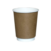 Kubek papier. 2-ściankowy  250ml  op.25 szt. (25) śr.80mm powl.  (brązowo-biały)