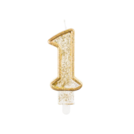 Świeczki cyfry - złoty kontur  1 