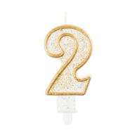 Świeczki cyfry - złoty kontur  2 
